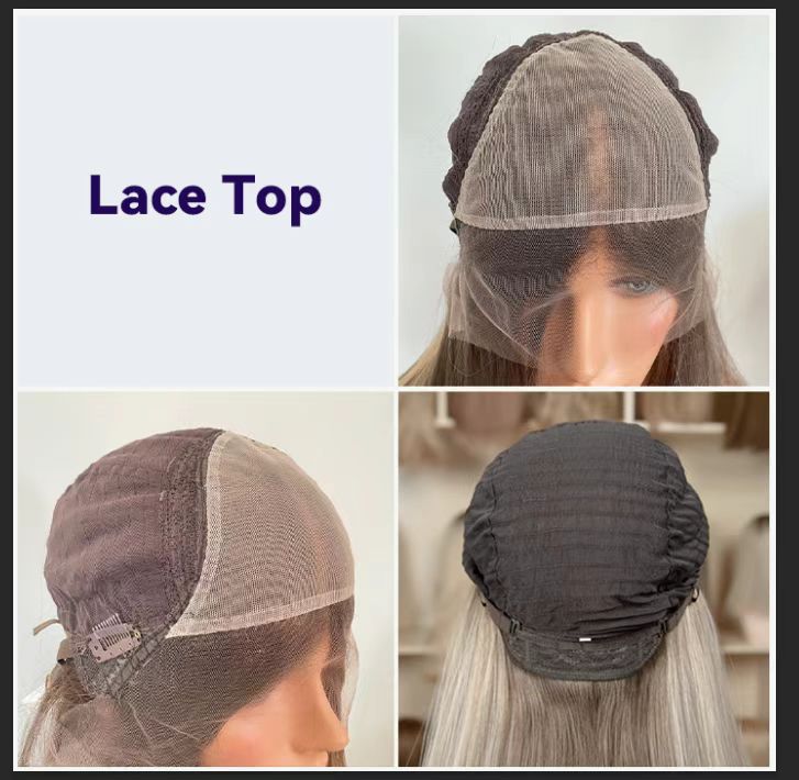 CATE | Ash Blonde Highlighted Bob | Lace Top Wig