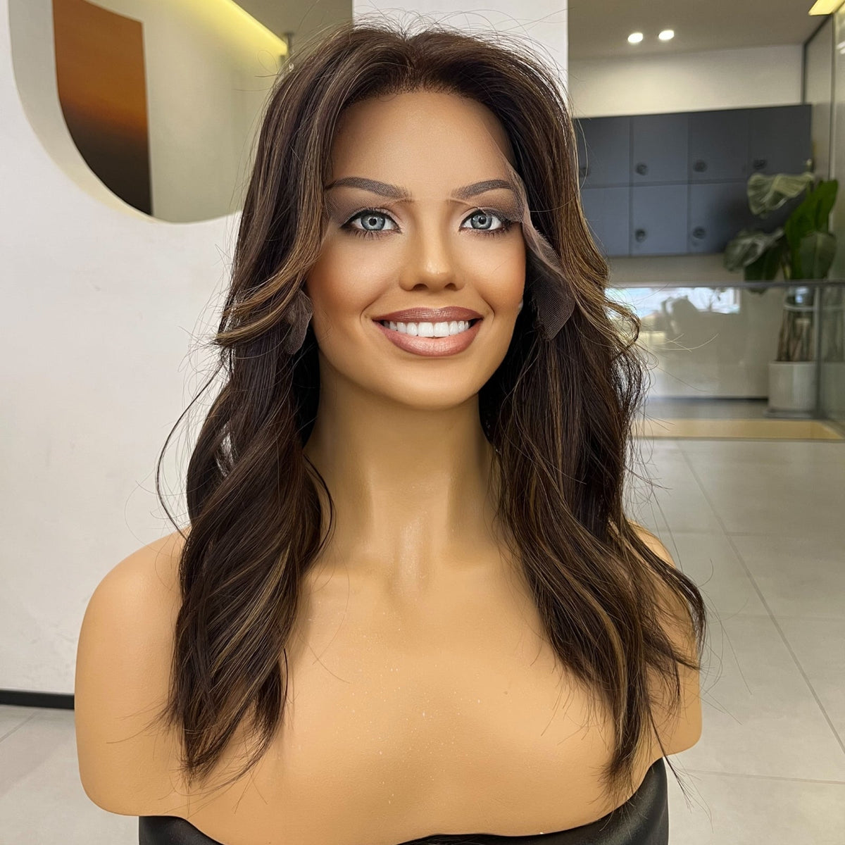 VELVA | Caramel Brown Ponytail Lace Wig