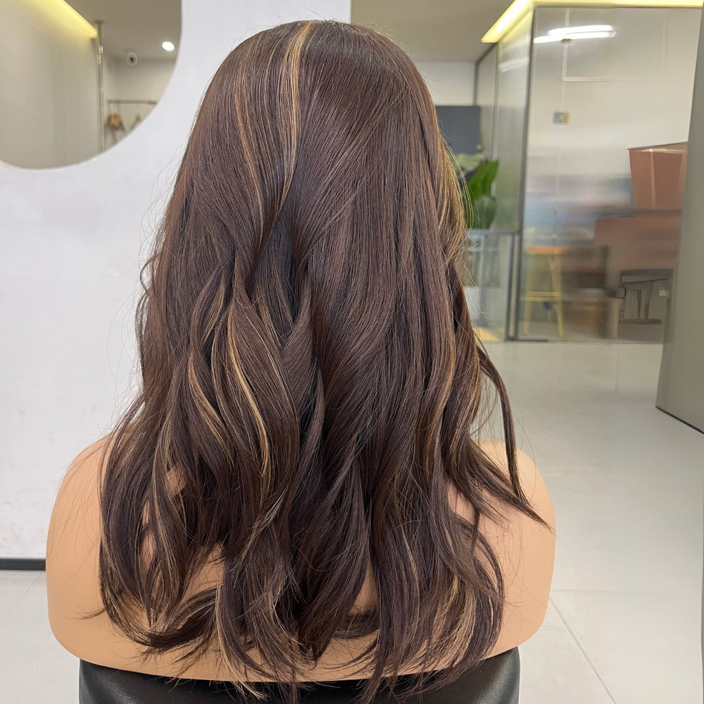 VELVA | Caramel Brown Ponytail Lace Wig
