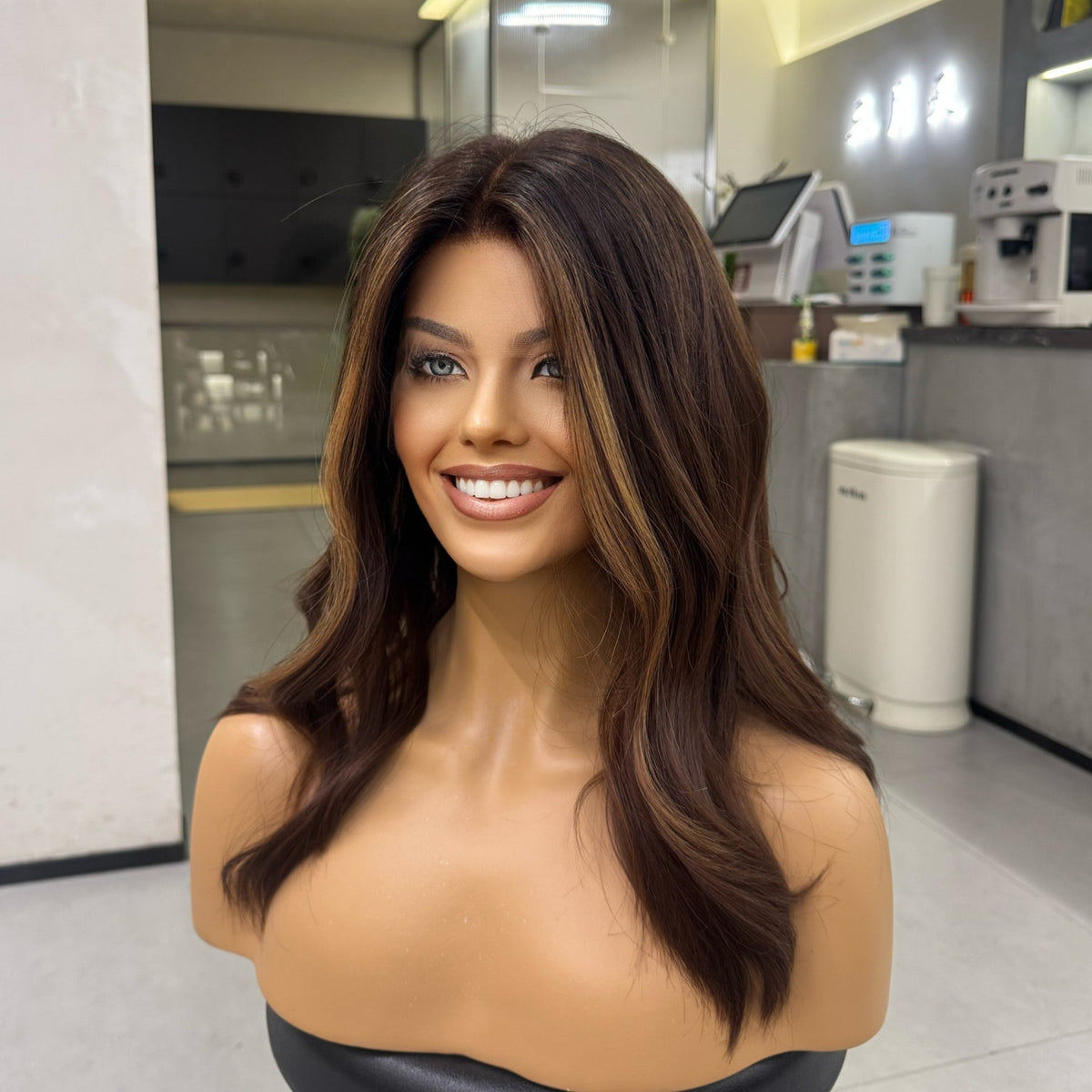 CHARLOTTE | Caramel Money Piece  | Lace Top Wig