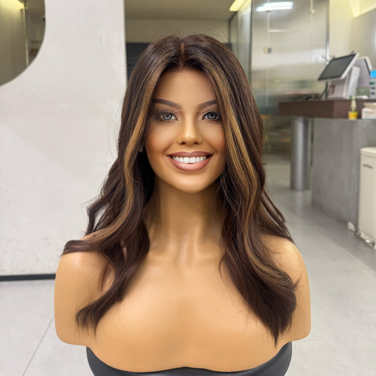 CHARLOTTE | Caramel Money Piece  | Lace Top Wig