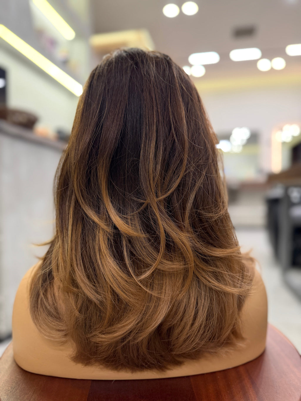 CLAIRE | Warm Honey Balayage Layered Lace Top Wig