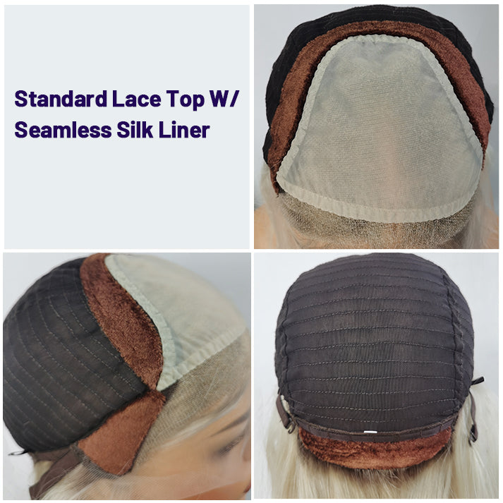 Colette wig cap construction Swiss lace top silk liner medical grade breathable