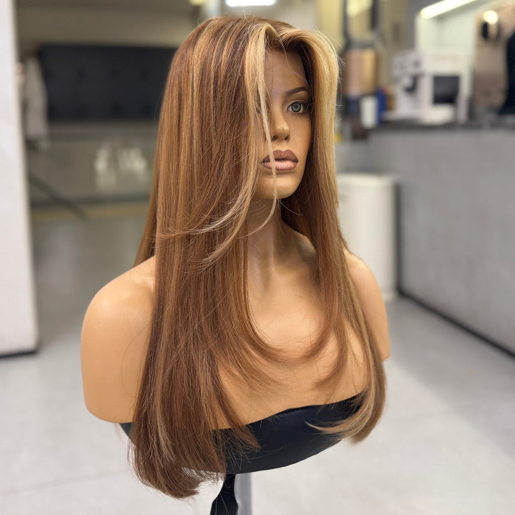 ELLE | Caramel Blonde Balayage 22"-28" | Lace Top Wig