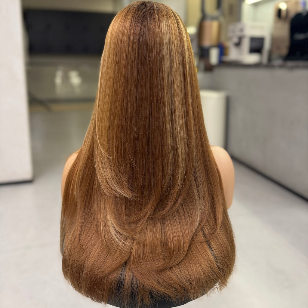 ELLE | Caramel Blonde Balayage 22"-28" | Lace Top Wig