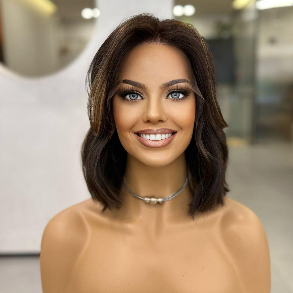 JOCELYN | Espresso Brown Curly Lace Top Wig