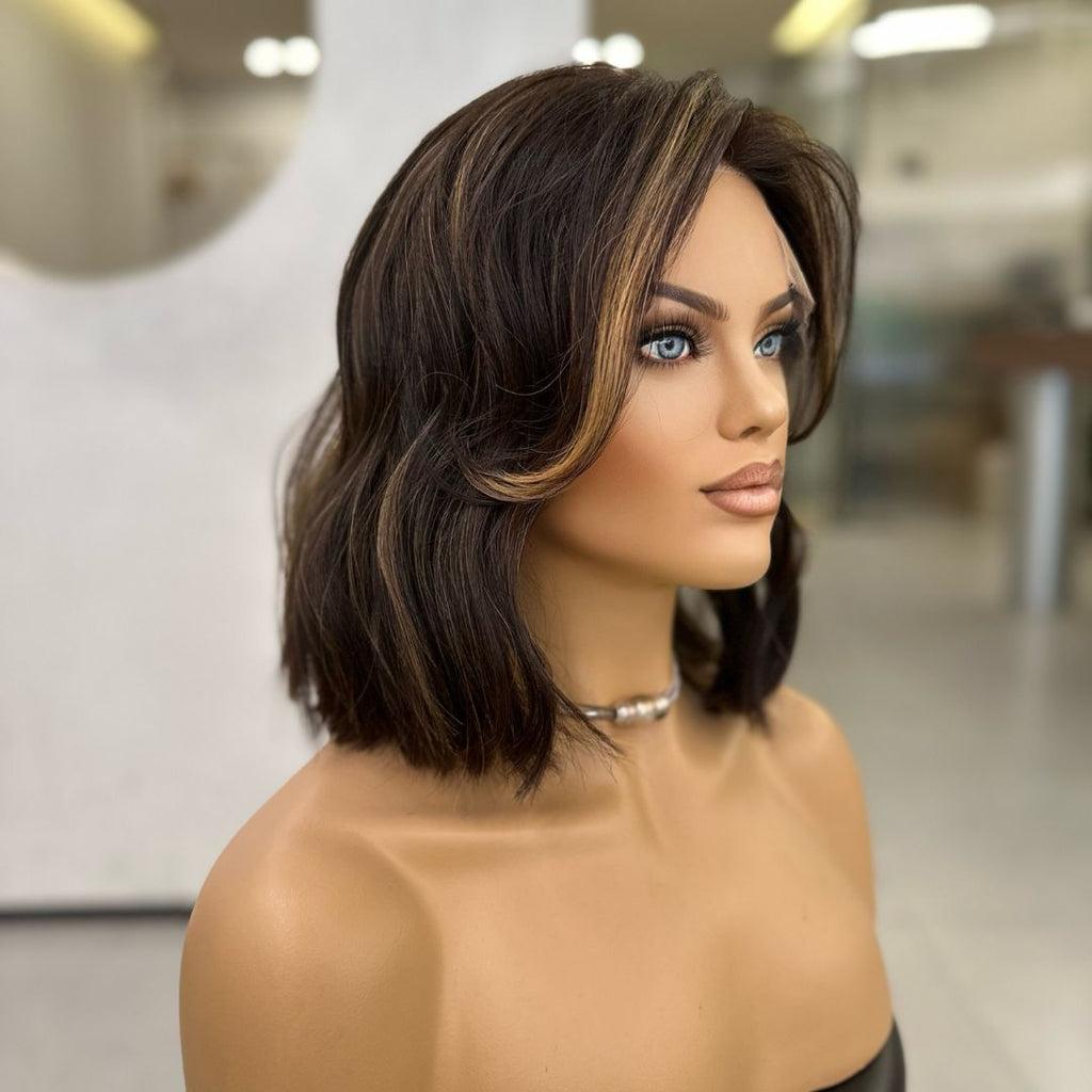 JOCELYN | Espresso Brown Curly Lace Top Wig