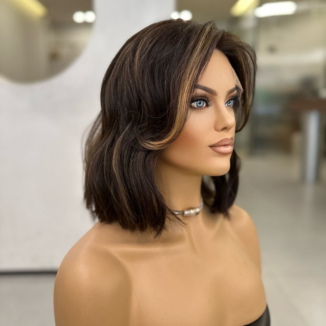 JOCELYN | Espresso Brown Curly Lace Top Wig