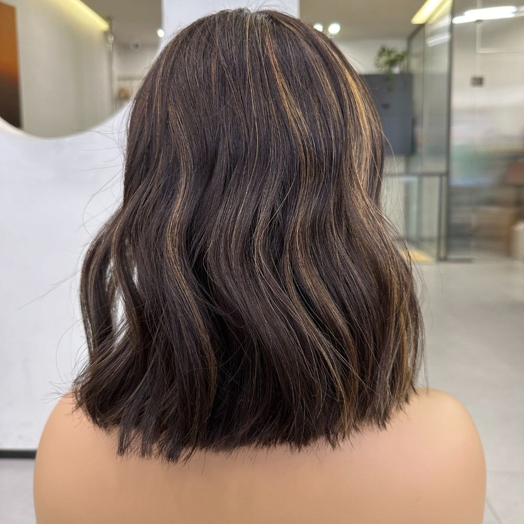 JOCELYN | Espresso Brown Curly Lace Top Wig