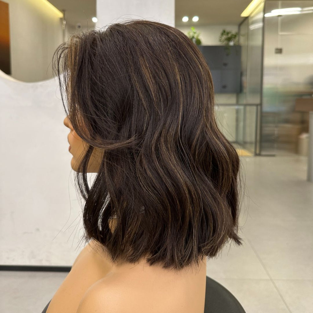 JOCELYN | Espresso Brown Curly Lace Top Wig