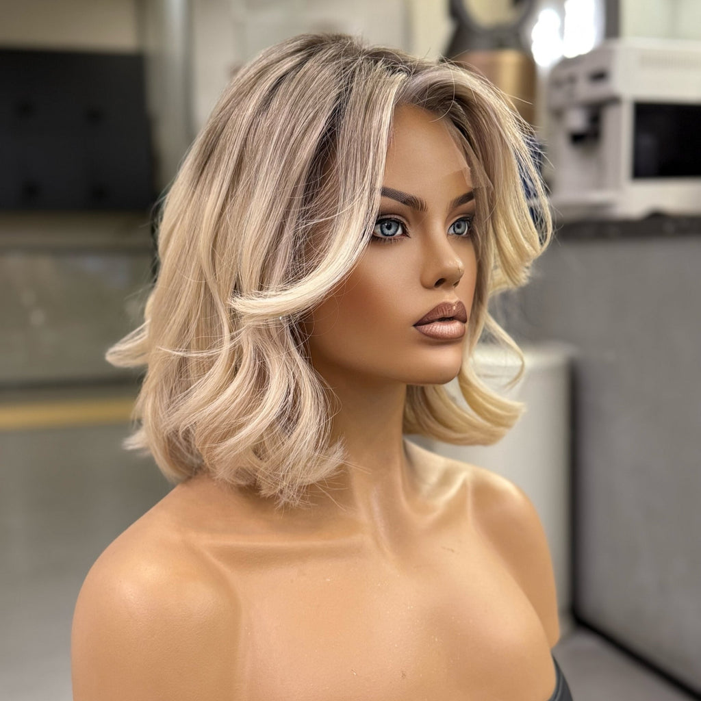 MARGOT | Icy Blonde Bob Lace Top Wig
